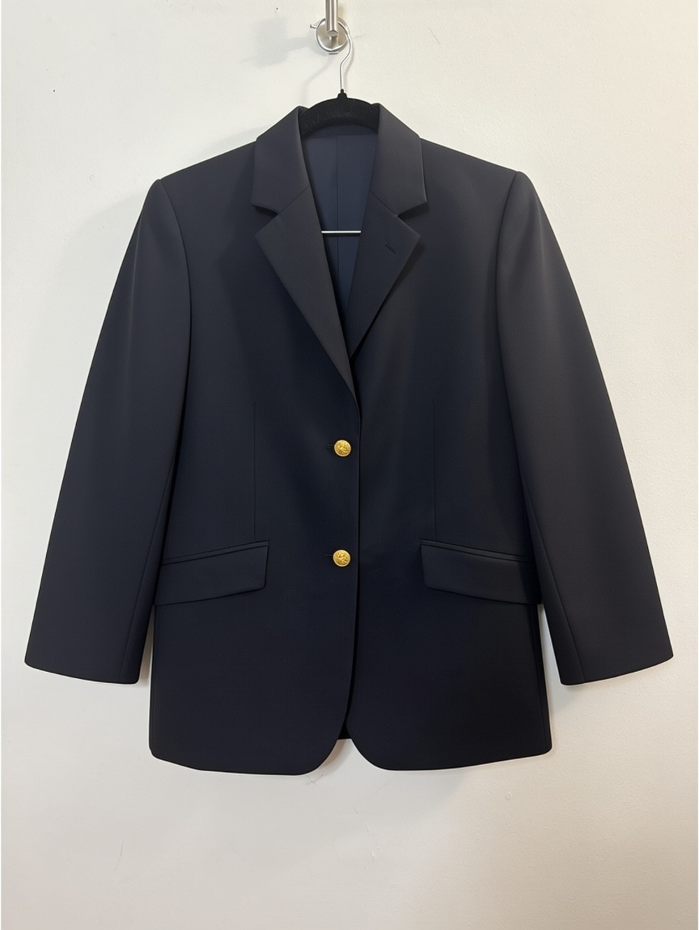 Brooks Brothers 346 Women’s Size 8 Navy 100% Wool Blazer Gold Logo Buttons